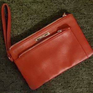 Nine West Clutch Wristlet Purse Maroon Red